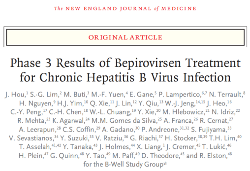 Phase 3 Results of Bepirovirsen Treatment for Chronic Hepatitis B Virus Infection